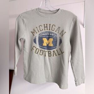 Boy’s Michigan Football Thermal T Shirt, Size M, Faded Graphics